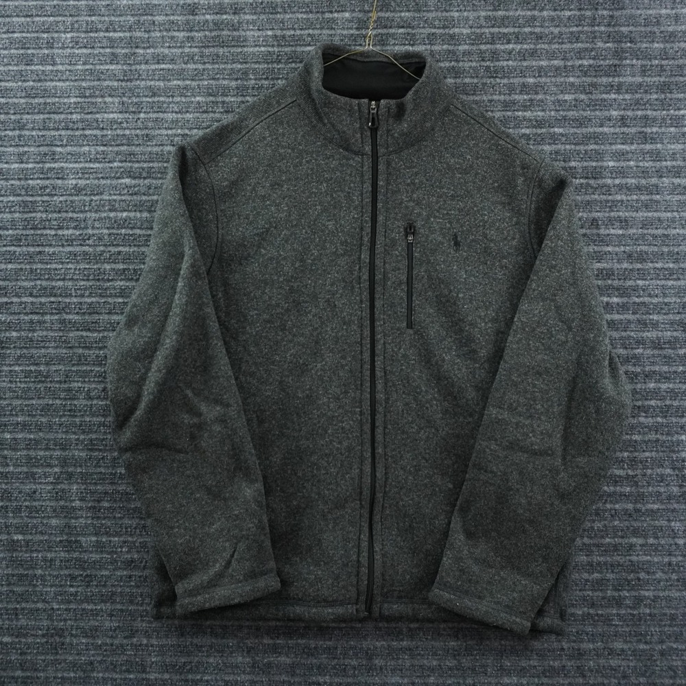 Polo Ralph Lauren Fleece Jacket Mens XL Charcoal Grey Performance Full Zip